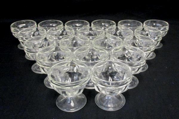Set of 20 Vintage Federal Small Clear Cut Glass Sherbet Dessert Cups Bowls Cafe
