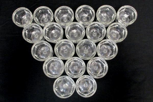 Set of 20 Vintage Federal Small Clear Cut Glass Sherbet Dessert Cups Bowls Cafe