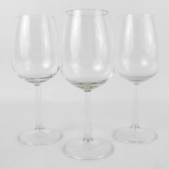 Lot of 3 Unbranded Clear Crystal Wine Glasses 7.5 Inches 