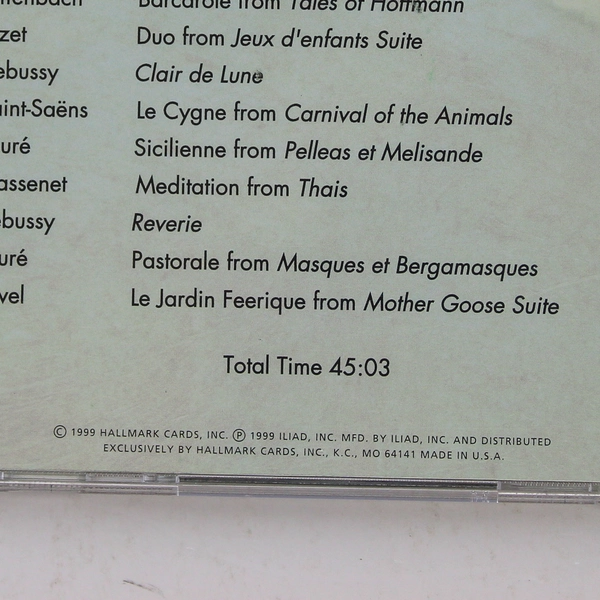 Monet's Water Lilies Light Classical Music CD Hallmark 1999 Pre-Owned
