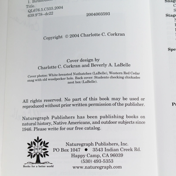 Birds In Nest Boxes by Charlotte C. Corkran 2004 Paperback Signed Copy