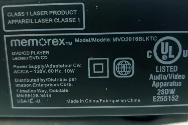 Memorex DVD CD Player MVD2016BLKTC Pre-Owned No Remote Untested