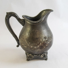 Vintage LB Silverware Co Quadruple Plate Silver Footed Creamer 702 Pitcher 5 in.