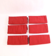 Lot of 6 Red Corduroy Placemats Table Decor Pre-Owned with Stains
