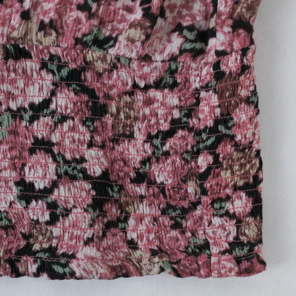 Maurices Shirt Top Blouse Women's XL Pink Black Floral Short Sleeves