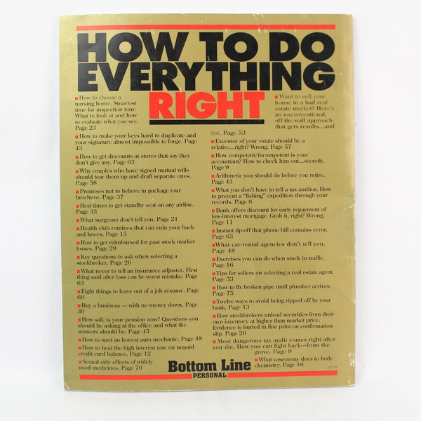 How to do Everything Right, Bottom Line Personal 1999 Paperback