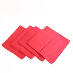Lot of 4 Xochi Red Sateen Cloth Napkins 20"x20" Heavy Rayon Made in India