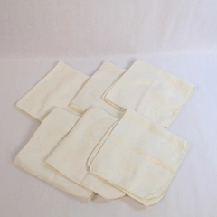 Lot of 6 Rose Damask White Cloth Napkins for Dining Room & Holiday Use
