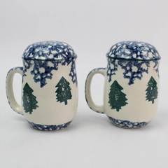Vintage Tienshan Cabin In The Snow Salt and Pepper Shaker Holiday Set