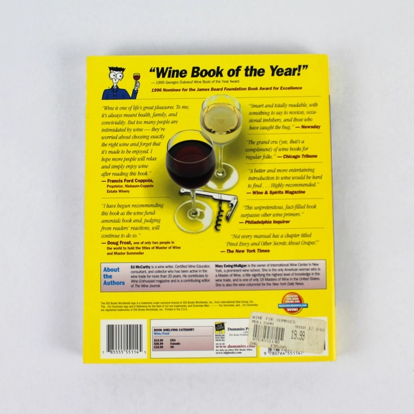 Wine for Dummies by Mary Ewing-Mulligan and Ed McCarthy 1998 Trade Paperback