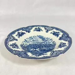 Blue Johnson Bros Old English Castles Windsor 1883 Backstamp 8.75 Inch