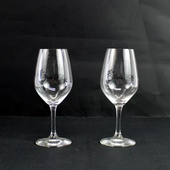 Lot of 2 Eola Hills Wine Cellars Rickreall Oregon Wine Glasses 7" Tall