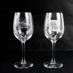Lot Of 2 Arcoroc Wine Glasses Advertising Carlton Oregon's Walk In The Park