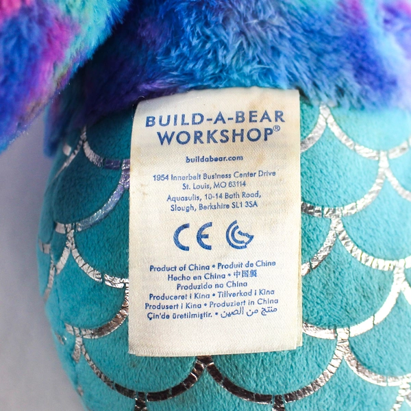 2019 Retired Build A Bear Workshop Multicolor Teddy Bear Mermaid Plush 