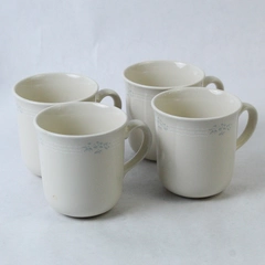 Set of 4 Corning Coffee Cups Lace Bouquet Pattern 12 Kitchen Home Decor