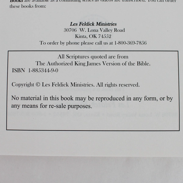 Through The Bible with Les Feldick Book 9 Transcript of Tape 9 Spiral Bound