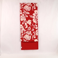 Tag Table Runner Red White Floral 69"x14" Dining Room Decor Pre-Owned