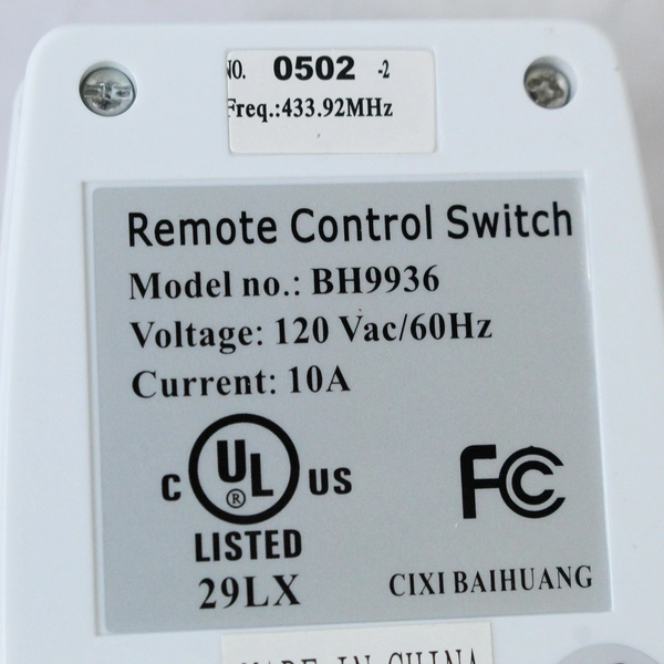 Lot of 3 Remote Control Switches Model BH9936 Replacement Only No Remote 