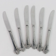 Set of 6 Reed & Barton Elegante Select Stainless Steel Dinner Knives 9"