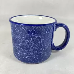 Cobalt Blue Ceramic Coffee Mug With White Speckles