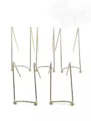 Lot of 5 Triangular Brass Plate Book Picture Hangers Stands