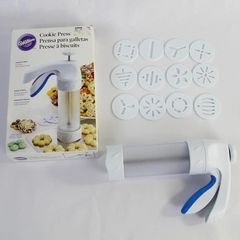 Wilton Cookie Press with 12 Disks Easy Squeeze Handle Baking Gadget