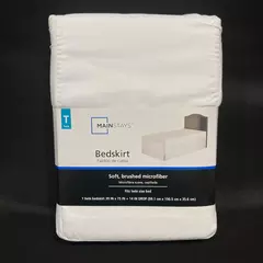 Mainstays Twin Microfiber Bedskirt White NIP