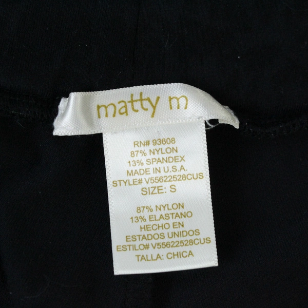 Matty M Legging Black Leopard Pattern Juniors Size Small Nylon Blend Elastic
