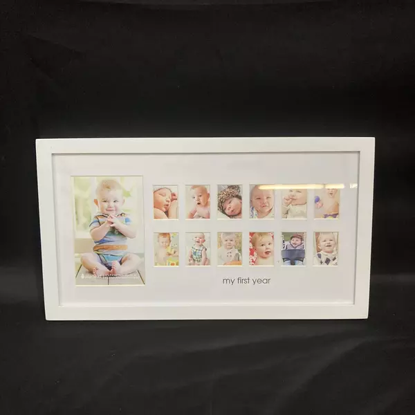 2015 Pearhead My First Year Photo Frame White 9.5 x17 Inch