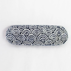 Short St_ries Ceramic Black and White Tray for Displaying 14" Stoneware