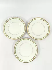 Set of 3 Haviland Limoges Schleiger 201 Saucers Gold Edge Roses