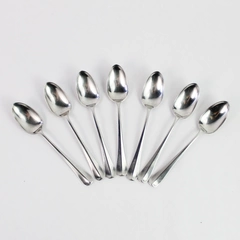 Lot of 7 Gorham Ethan Allen Stainless Steel Teaspoons Art Deco Design