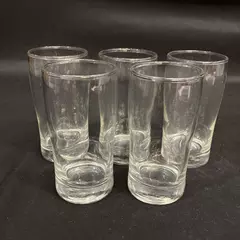 Lot of 5 Clear Glass Juice Glasses 4.75 Inch