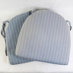 Set of 2 Crate & Barrel Chair Pads Kipling Vintner Blue Dining Room Home Decor
