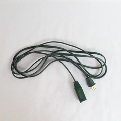 Household Extension Cord SPT-2 Green 3 Outlet 2 Prong