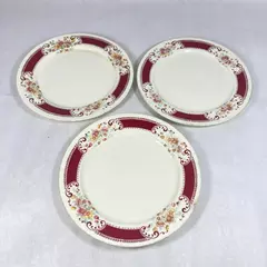 Lot of 3 Homer Laughlin Majestic Salad Plates 9 Inch August 1950 Date Code