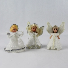 Set of 3 Unbranded Vintage Christmas Angel Ornaments With Damaged Doll Heads