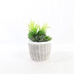 Artificial Floral Arrangement Succulents in Taupe Planter 8.5" Tall