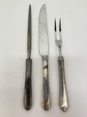 Vintage 3 Piece Heirloom Stainless Carving Set with Grape Cluster Handles