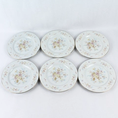 Set of 6 Vintage Romance by Jamestown Flat 7" Plate Fine China Gold Trim