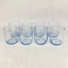 Lot of 8 Libbey Blue Tinted Wine Glasses 3.25" Elegant Drinkware