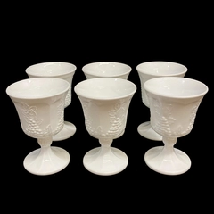 Set Of 6 Harvest Milk Glass Goblets By Colony Glass