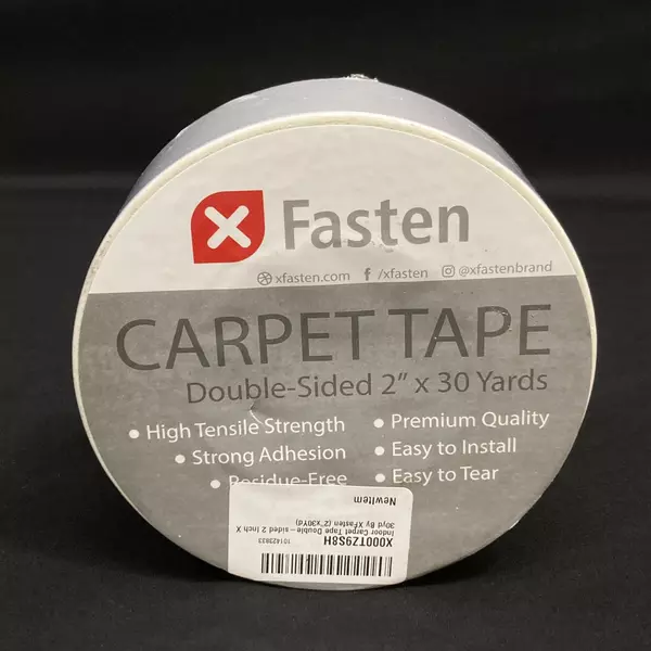 X Fasten Double Sided Carpet Tape 2 Inch x 30 Yards NIP White