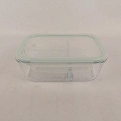 Clear Glass Food Storage Container with Vented Lid 3 Sections Pre-Owned