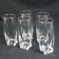 Lot of 5 Unbranded Drinking Glasses Clear Glass Kitchen Bar Drinkware Drinks
