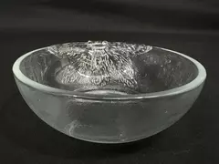 Vintage KIG Indonesia Glass Tomato Bowl Decorative Serveware 6" Long