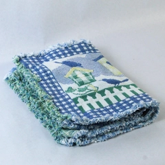 Lot of 3 Reversible Multicolor Woven Fabric Placemats With Tassels 17 In x 12 In