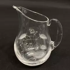 Crystal Individual Creamer Etched Flower 4 inch