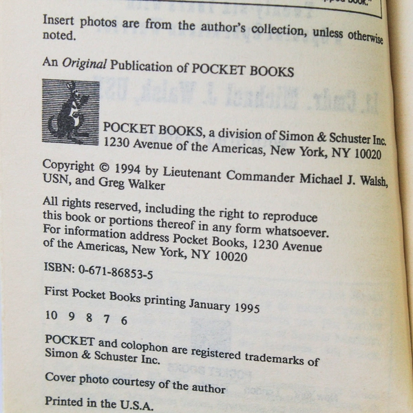 Seal Lt Cmdr Michael J Walsh and Greg Walker 1995 Paperback