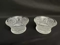 Lot of 2 Vtg Crystal Chine 24% Lead Crystal Bowls Germany Floral Pattern